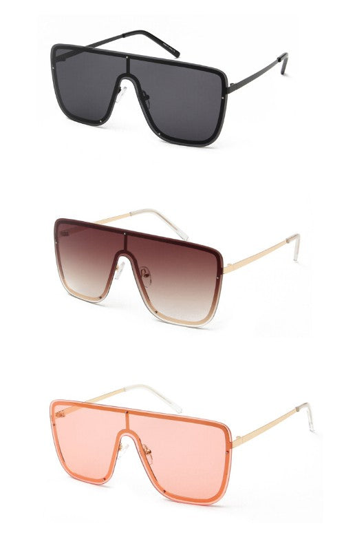 Elysian Retro Square Rimless Fashion Sunglasses