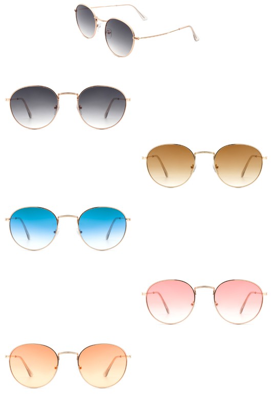 Classic Circle Round Tinted Fashion Sunglasses