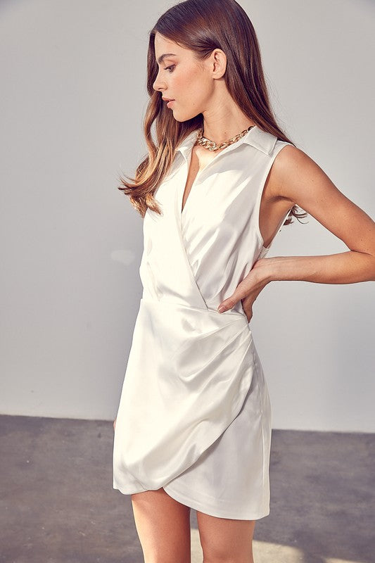 COLLAR WRAP DRESS