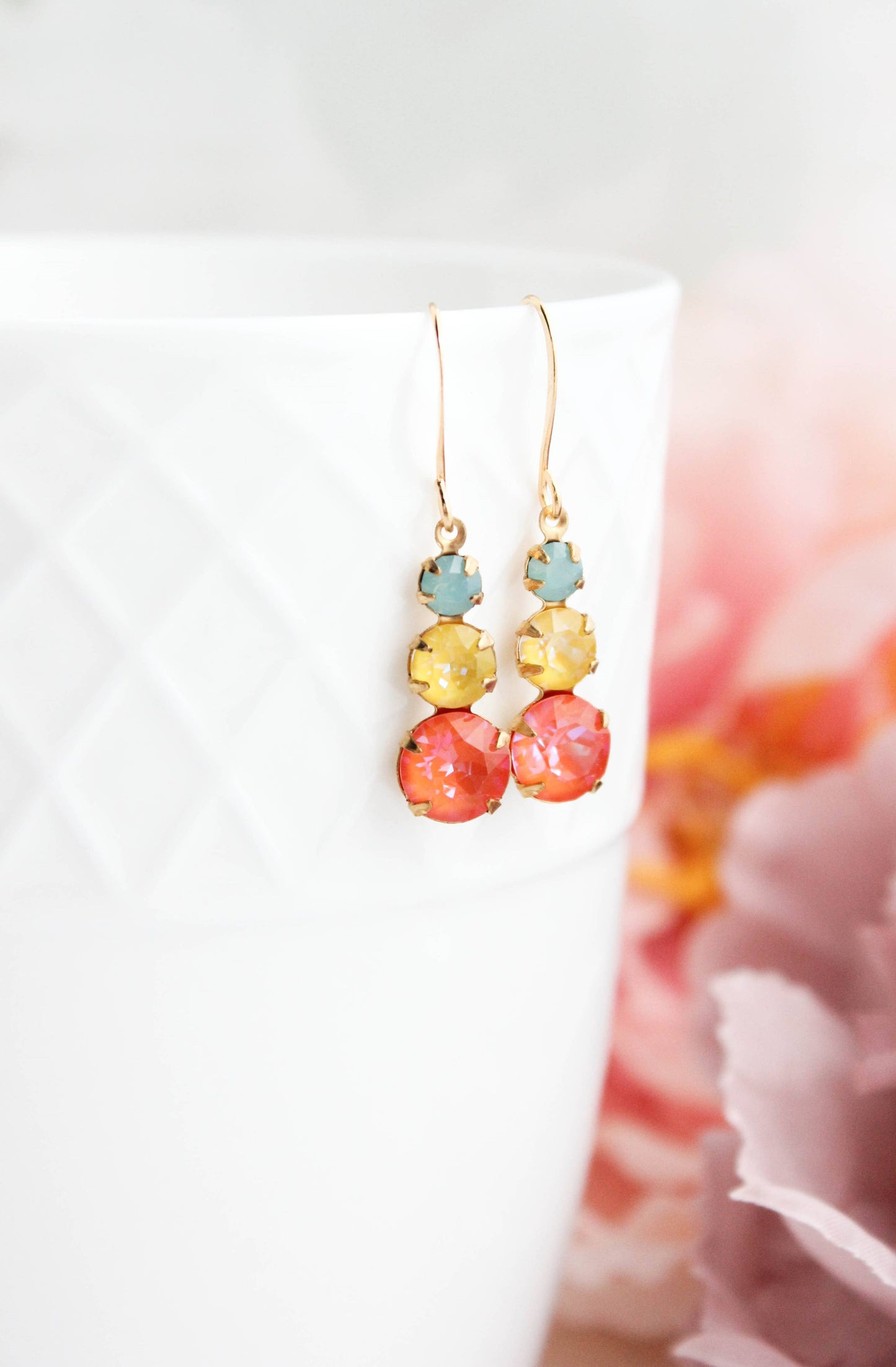 Orange and Yellow Drop Earrings